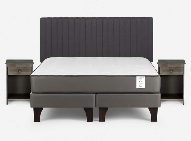 CAMA EUROPEA ROSEN NEW STYLE 2 PLUS 2 PLAZAS B/D + SET LUCIO GRIS - 1