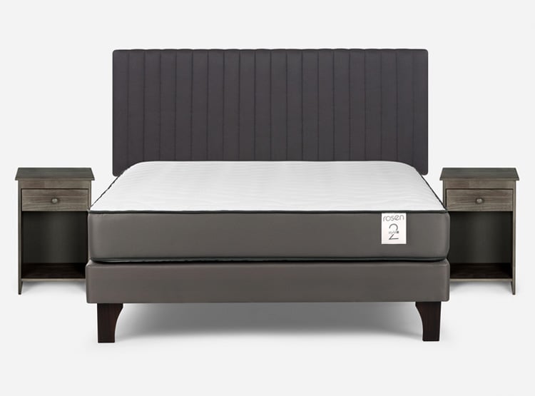 CAMA EUROPEA ROSEN NEW STYLE 2 PLUS 2 PLAZAS B/N + SET LUCIO GRIS - 1