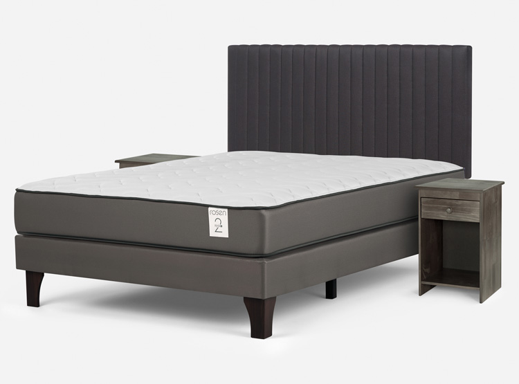 CAMA EUROPEA ROSEN NEW STYLE 2 PLUS 2 PLAZAS B/N + SET LUCIO GRIS - 2