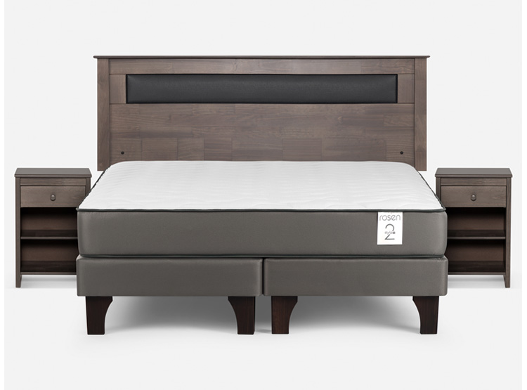 CAMA EUROPEA ROSEN NEW STYLE 2 PLUS KING B/D + SET FERRARA GRIS - 1