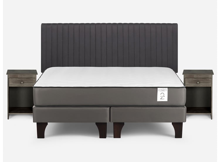 CAMA EUROPEA ROSEN NEW STYLE 2 PLUS KING B/D + SET LUCIO GRIS - 1