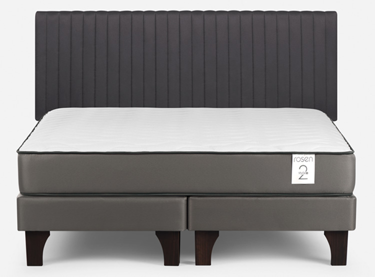 CAMA EUROPEA ROSEN NEW STYLE 2 PLUS KING B/D + RESPALDO LUCIO GRIS - 1