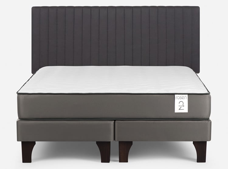 CAMA EUROPEA ROSEN NEW STYLE 2 PLUS 2 PLAZAS B/D + RESPALDO LUCIO GRIS - 1