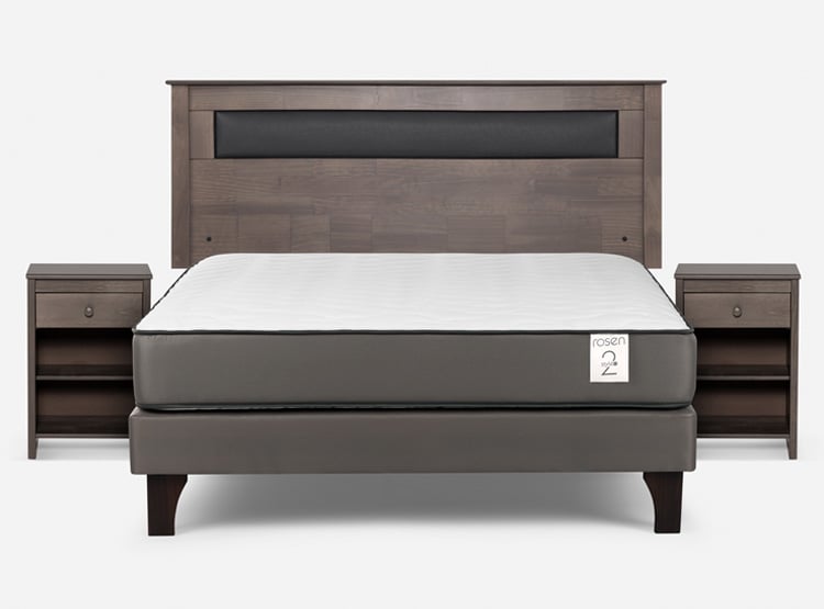 CAMA EUROPEA ROSEN NEW STYLE 2 PLUS 2 PLAZAS B/N + SET FERRARA GRIS - 1