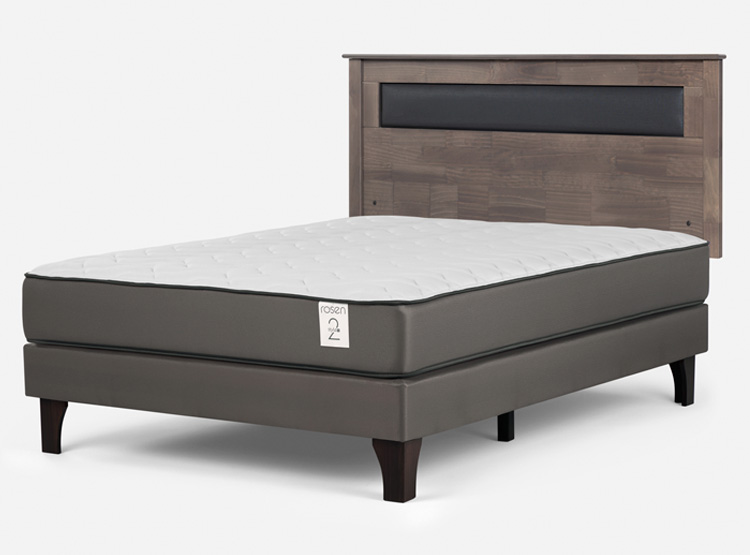 CAMA EUROPEA ROSEN NEW STYLE 2 PLUS 2 PLAZAS B/N + RESPALDO FERRARA GRIS - 2