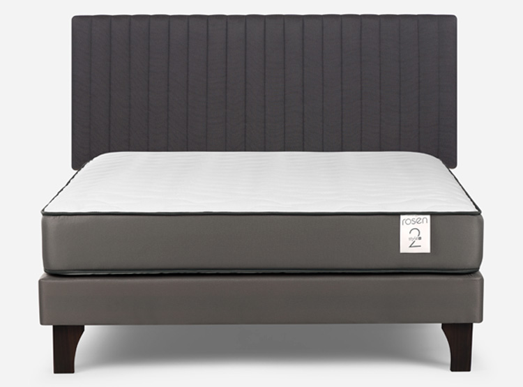 CAMA EUROPEA ROSEN NEW STYLE 2 PLUS 2 PLAZAS B/N + RESPALDO LUCIO GRIS - 1