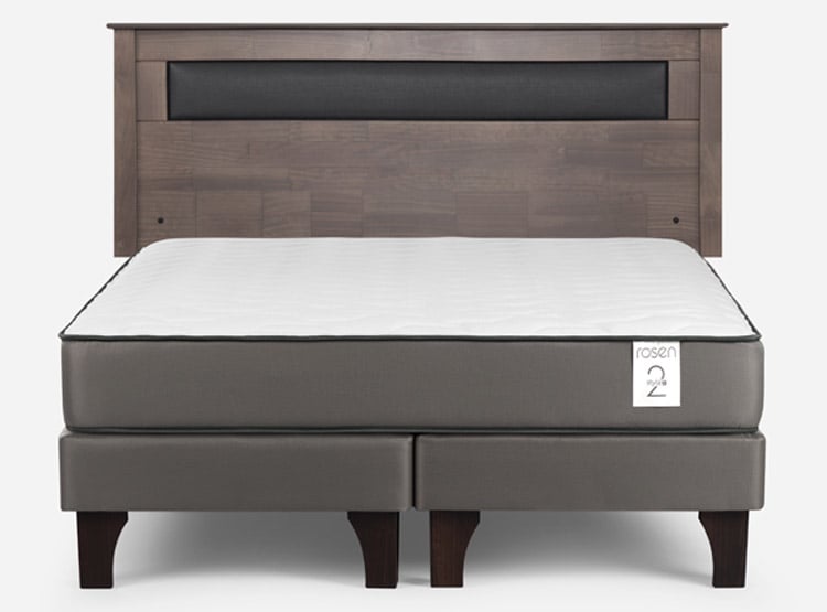 CAMA EUROPEA ROSEN NEW STYLE 2 PLUS KING B/D + RESPALDO FERRARA GRIS - 1