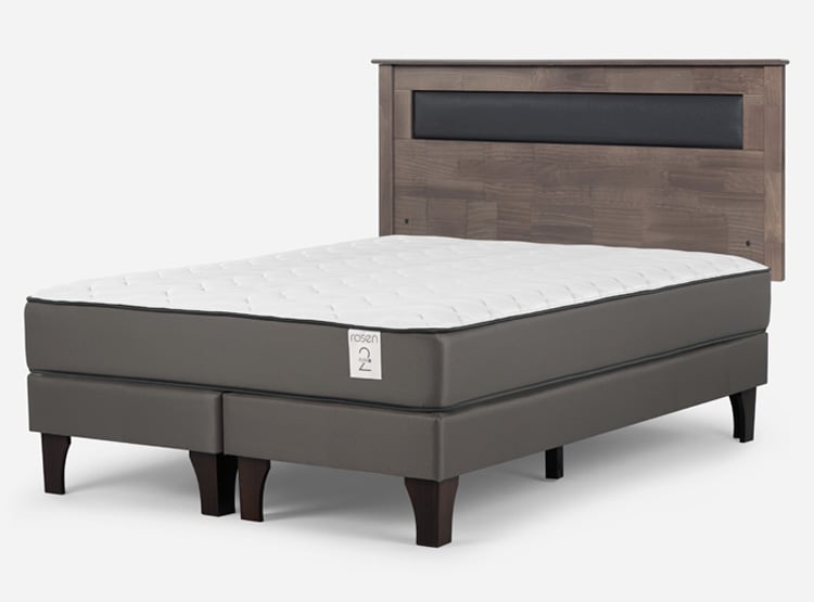 CAMA EUROPEA ROSEN NEW STYLE 2 PLUS KING B/D + RESPALDO FERRARA GRIS - 2
