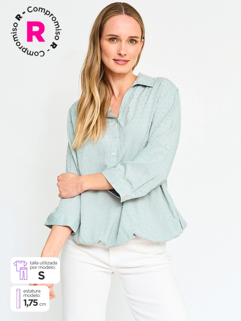 BLUSA MANGA 3/4 MUJER AZIZ CAMISERA
