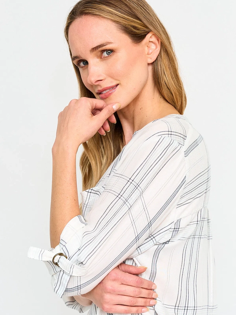 BLUSA MANGA LARGA MUJER AZIZ ESCOCESA - 3