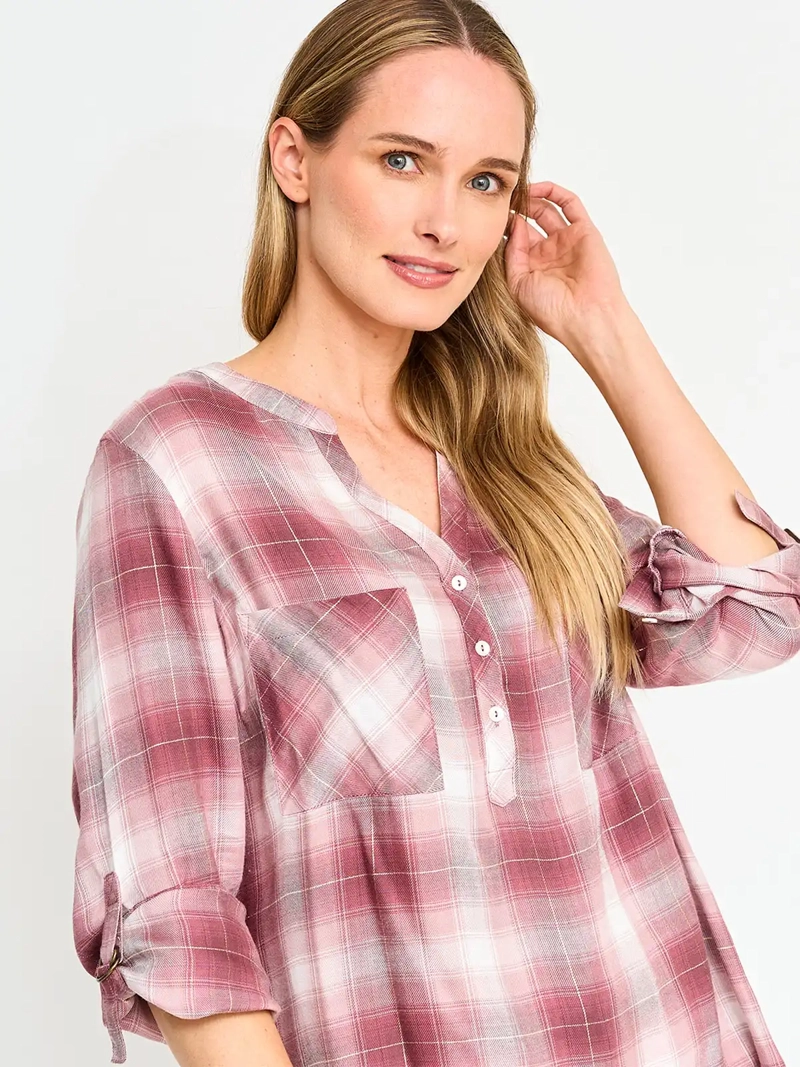 BLUSA MANGA LARGA MUJER AZIZ ESCOCESA - 3