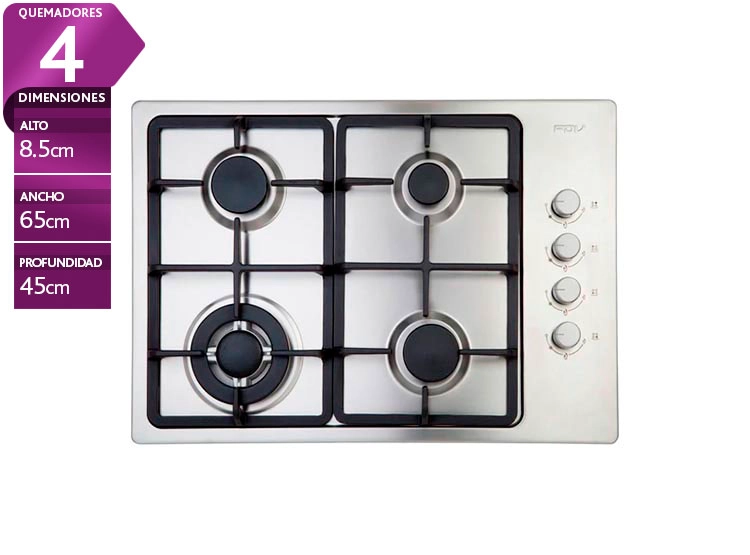 FDV ENCIMERA A GAS FDV DESIGN 4 PLATOS GRIS