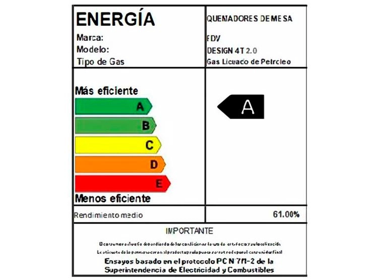 ENCIMERA A GAS FDV DESIGN 4 PLATOS GRIS - 6