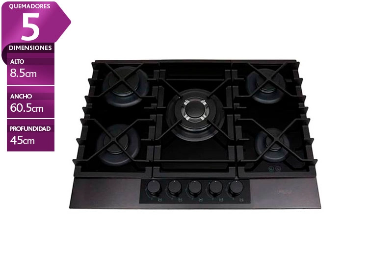 ENCIMERA A GAS FDV SIGNATURE 70 5 PLATOS NEGRO - 1