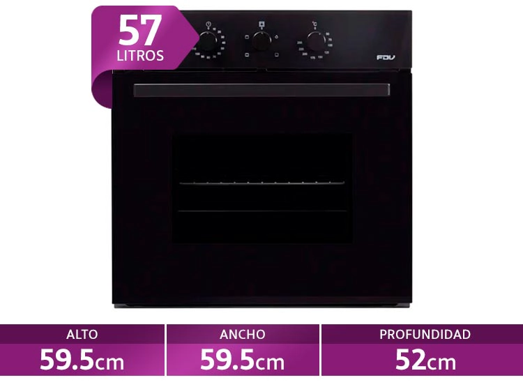 HORNO ELÉCTRICO FDV EMPOTRABLE 57 L DESIGN BLACK - 1