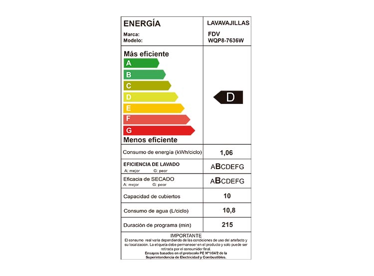 LAVAVAJILLA FDV 10 CUBIERTOS ACQUA - 7