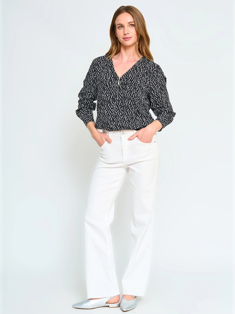 BLUSA MANGA LARGA MUJER CACHAREL CUELLO EN V - 4