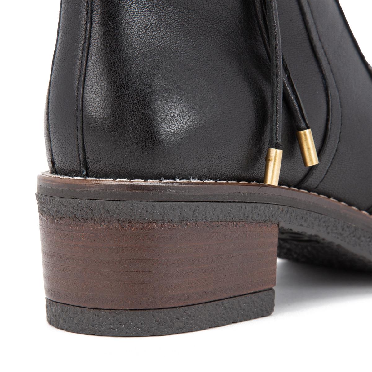 BOTINES CUERO MUJER GACEL NEGRO MIKA