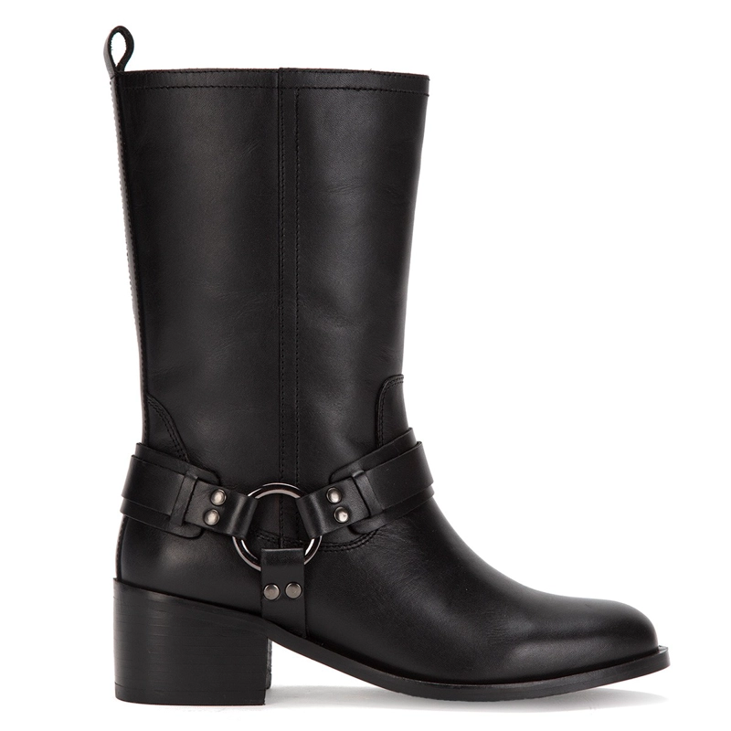 BOTAS CUERO MUJER GACEL NEGRO GUILIAN - 1