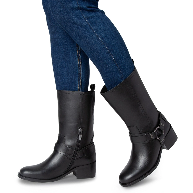 BOTAS CUERO MUJER GACEL NEGRO GUILIAN - 2