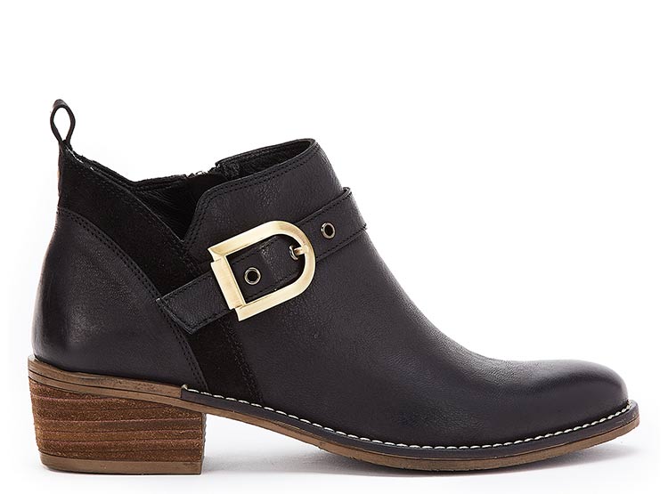 BOTINES CUERO MUJER GACEL NEGRO GINA