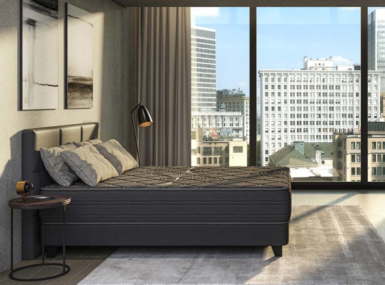 CAMA EUROPEA FLEX PREMIUM BLACK KING + 2 ALMOHADAS ROYAL - 5