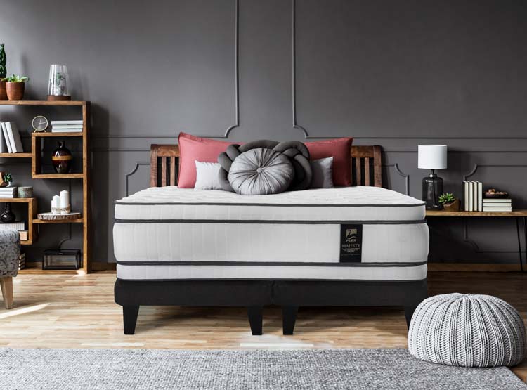 CAMA EUROPEA FLEX MAJESTY 2 PLAZAS B/D + 2 ALMOHADAS ROYAL - 5