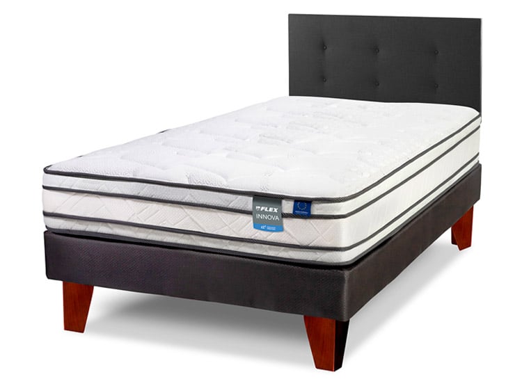 CAMA EUROPEA FLEX INNOVA 1 PLAZA + RESPALDO ROYAL NEGRO - 2