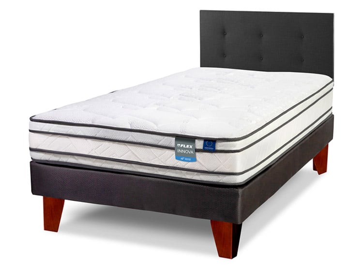 CAMA EUROPEA FLEX INNOVA 1.5 PLAZAS + RESPALDO ROYAL NEGRO - 2