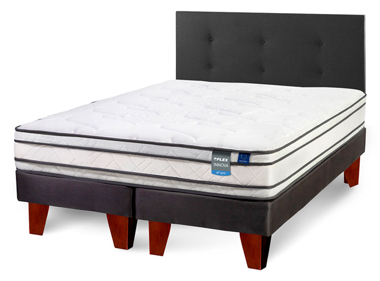 CAMA EUROPEA FLEX INNOVA 2 PLAZAS B/D + RESPALDO ROYAL NEGRO - 2