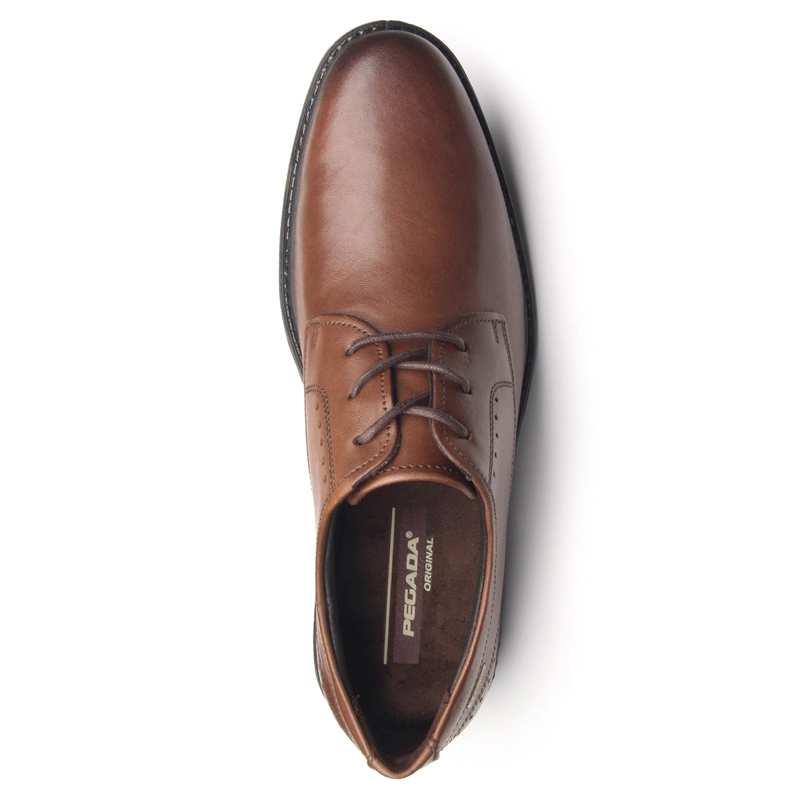 ZAPATOS HOMBRE PEGADA FORMALES CUERO CAFÉ 125355-02 - 4