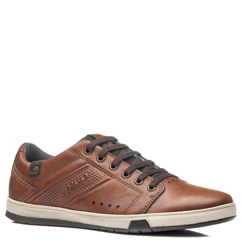 ZAPATILLAS HOMBRE PEGADA CASUALES CAFÉ 170421 CUERO - 1
