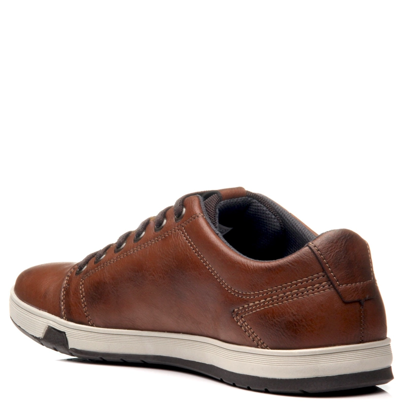 ZAPATILLAS HOMBRE PEGADA CASUALES CAFÉ 170421 CUERO - 3