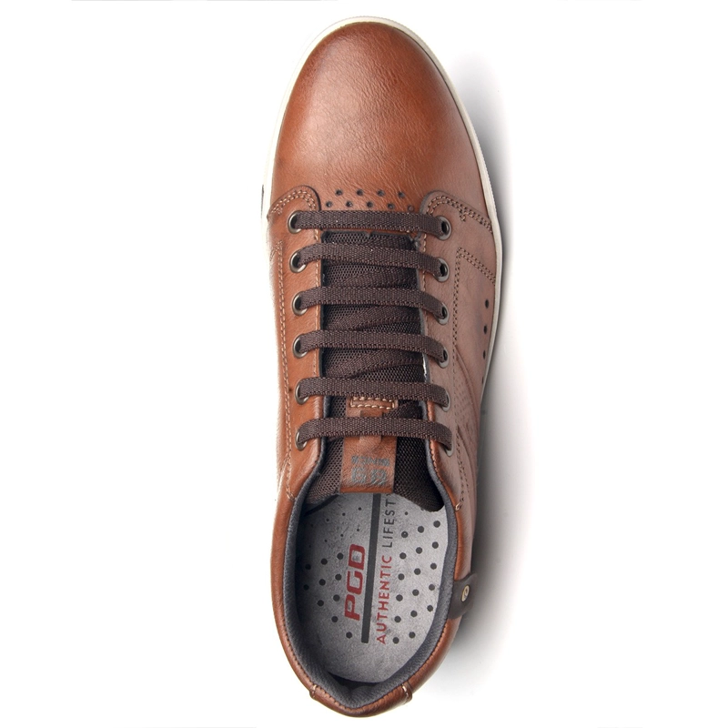 ZAPATILLAS HOMBRE PEGADA CASUALES CAFÉ 170421 CUERO - 4