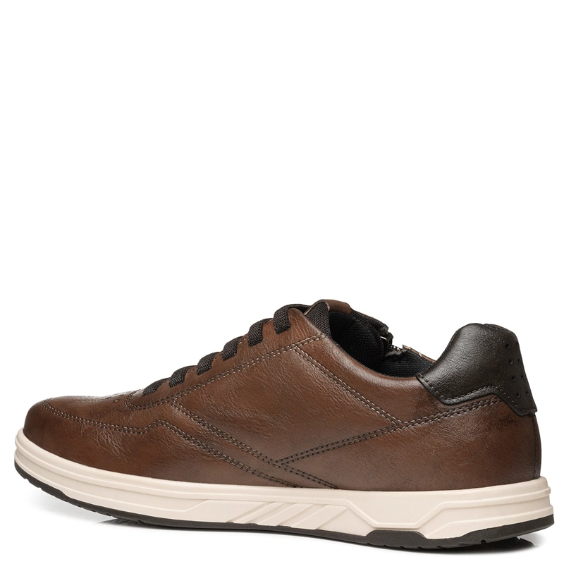 ZAPATILLAS HOMBRE PEGADA CASUALES CAFÉ 172005 CUERO - 2