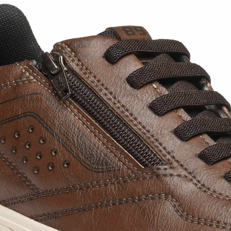 ZAPATILLAS HOMBRE PEGADA CASUALES CAFÉ 172005 CUERO - 4