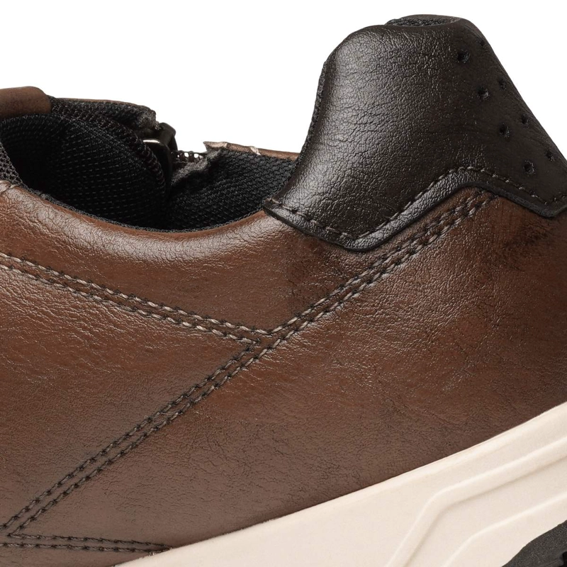 ZAPATILLAS HOMBRE PEGADA CASUALES CAFÉ 172005 CUERO - 5