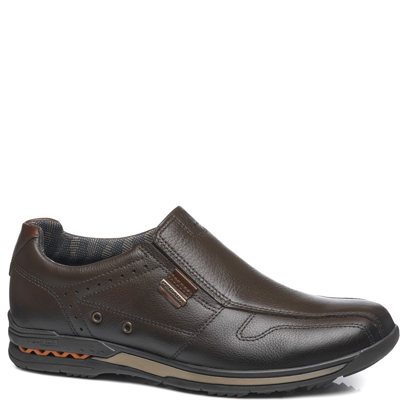 ZAPATILLAS HOMBRE PEGADA CASUALES CAFÉ 114863-03 CUERO - 1