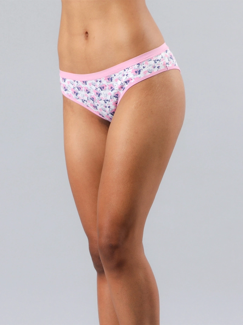PACK 6 CALZONES BIKINI ALGODÓN MUJER FLORES PRINT 25546 - 1