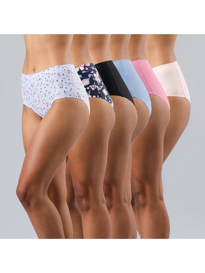 PACK 6 CALZONES MICROFIBRA MUJER FLORES MAXI BONDED 25568 - 1