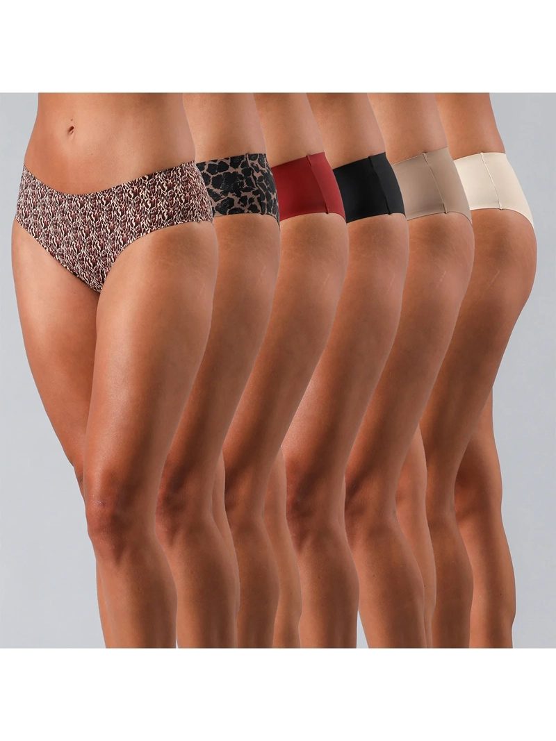 PACK 6 CALZONES PANTALETAS MICROFIBRA MUJER FLORES BONDED 25567 - 1