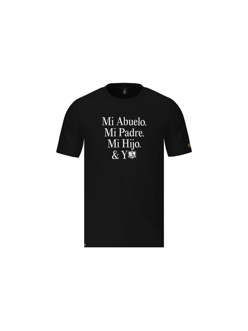 POLERA HOMBRE COLO COLO I2524 NEGRO MANGA CORTA 100 AÑOS