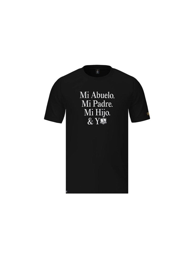 COLO COLO POLERA HOMBRE COLO COLO I2524 NEGRO MANGA CORTA 100 AÑOS