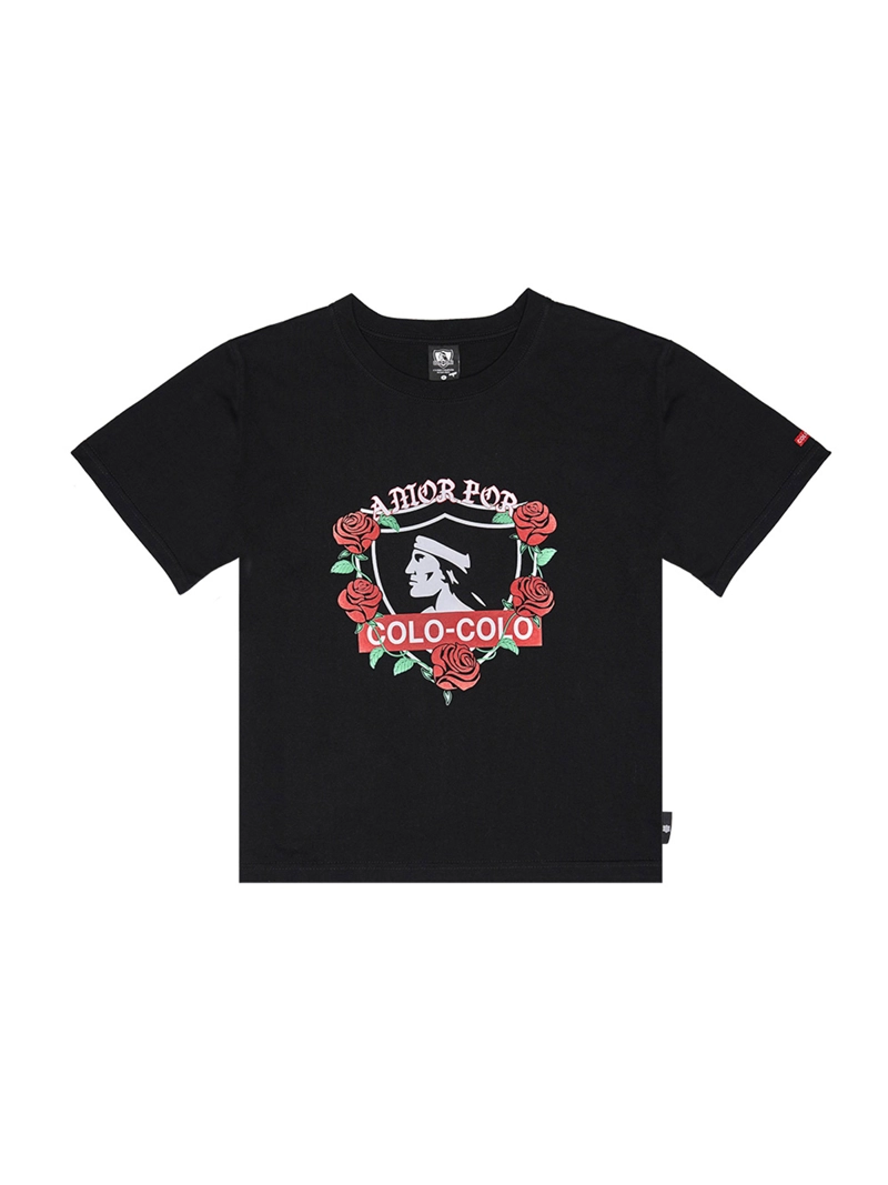 POLERA HOMBRE COLO COLO 2505 NEGRO MANGA CORTA 100 AÑOS - 1