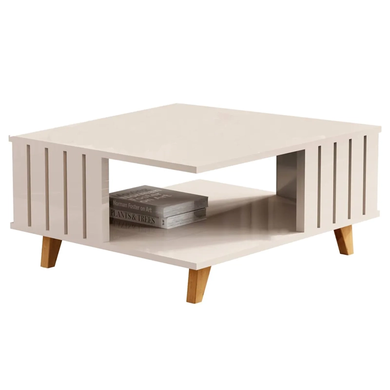 MESA DE CENTRO BE DESIGN ACAI MDP 60 X 70 CM PERLA - 1