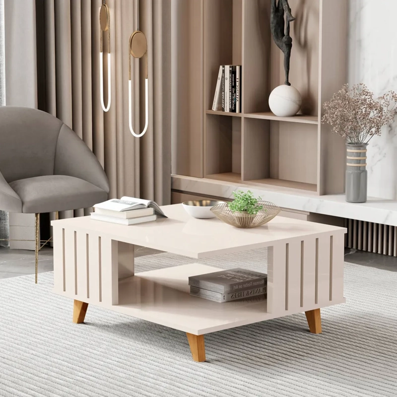 MESA DE CENTRO BE DESIGN ACAI MDP 60 X 70 CM PERLA - 5