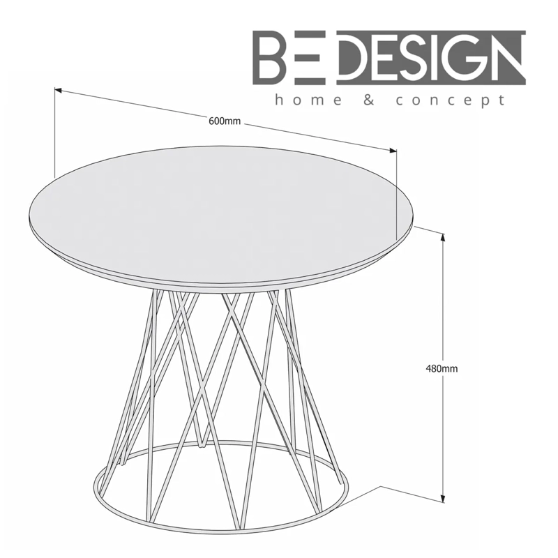 MESA DE CENTRO BE DESIGN METAL CARAMELO 60 X 60 CM - 3
