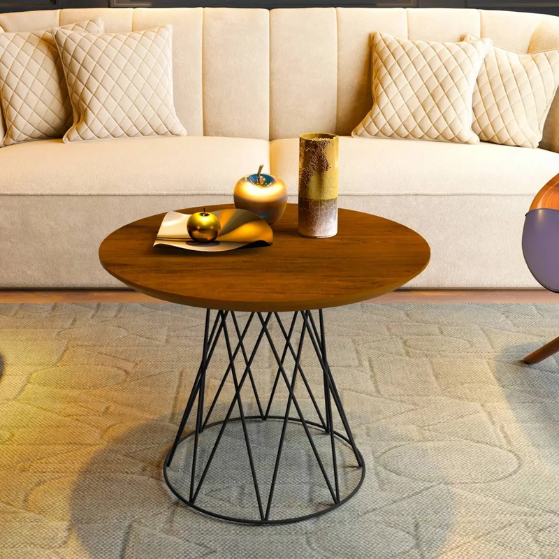 MESA DE CENTRO BE DESIGN METAL CARAMELO 60 X 60 CM - 4