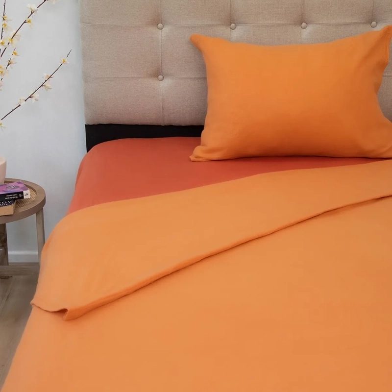 JUEGO DE SÁBANAS DORAL SENSES 1.5PL POLAR TERRACOTA LISAS - 1