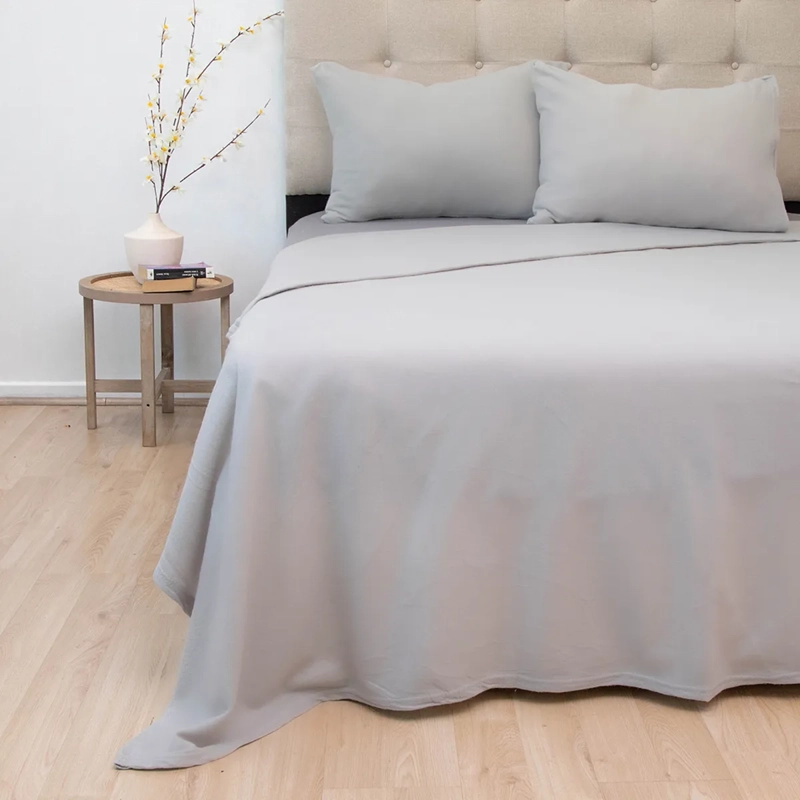 JUEGO DE SÁBANAS DORAL SENSES 2PL POLAR GRIS LISAS - 3